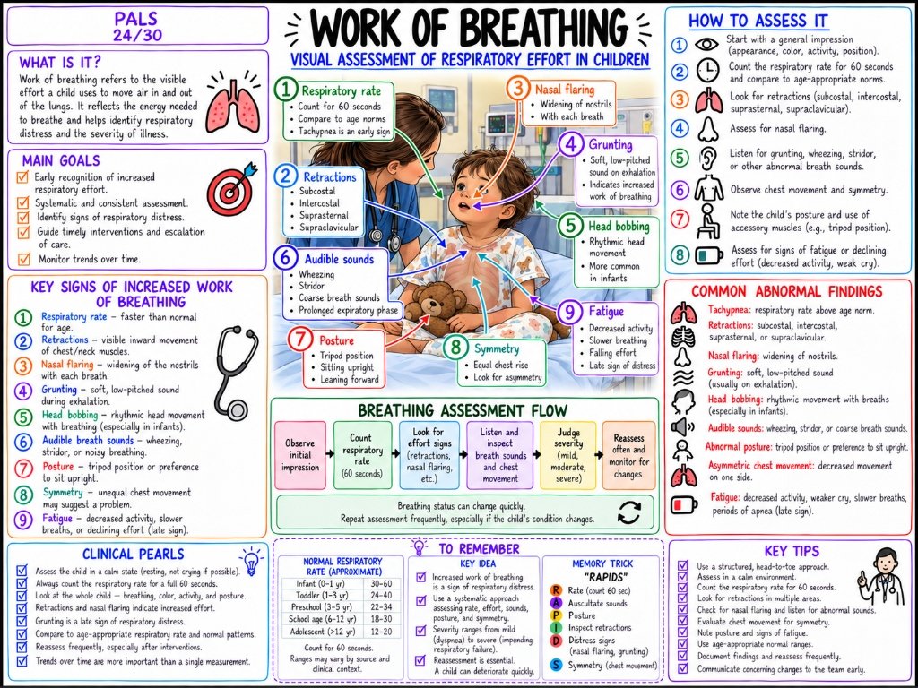 PALS 24/30: Work of Breathing — Visual Assessment of Respiratory Effort in Children